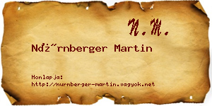 Nürnberger Martin névjegykártya