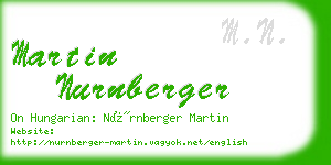 martin nurnberger business card